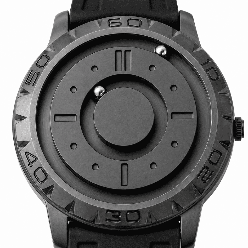 Relógio Magneto Black Silicone
