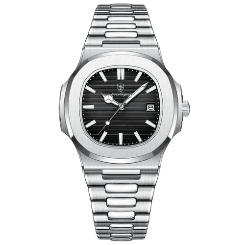 Relógio Poedagar Nautilus Classic Preto — Aço Inoxidável